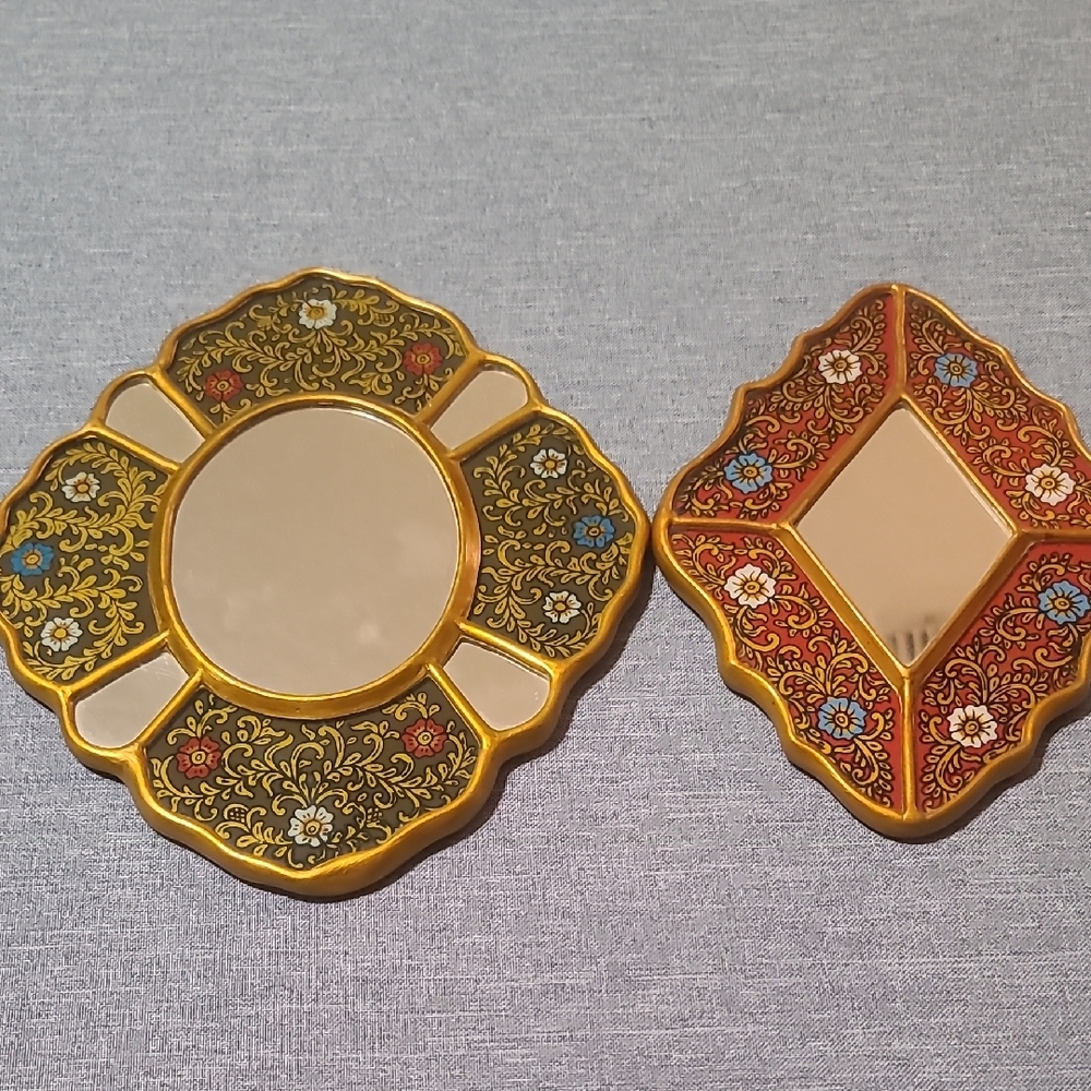 Elegant Gold and Red Decorative Plates